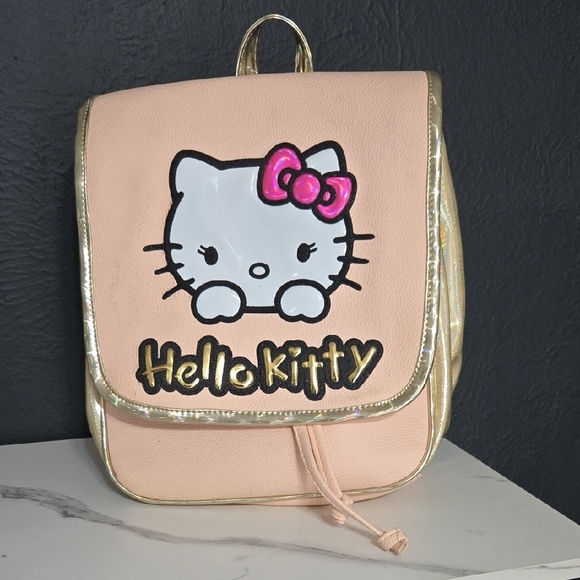 Hello Kitty Pink and Gold Backpack